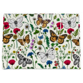 白い花と蝶 ラージペーパーバッグ (正面)