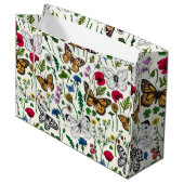 白い花と蝶 ラージペーパーバッグ (正面アングル)