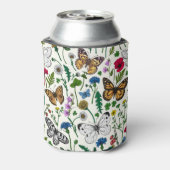 白い花と蝶 缶クーラー (缶裏面)