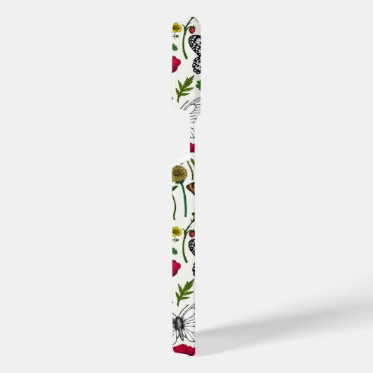 白い花と蝶 iPhoneケース (右側面)