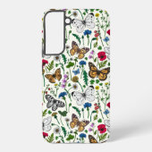 白い花と蝶 SAMSUNG GALAXYケース (裏面)