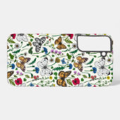 白い花と蝶 SAMSUNG GALAXYケース (裏面横)