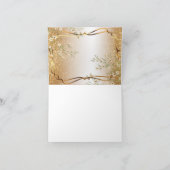 白い花と金ゴールドグリッター – ありがとう サンキューカード (内部)