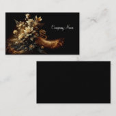 白い花と金ゴールドグリッター 名刺 (正面/裏面)