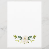 白い花と金ゴールドフレームベビーシャワーメニュー メニュー (裏面)