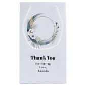 白い花と青い三日月ありがとう スモールペーパーバッグ (裏面)