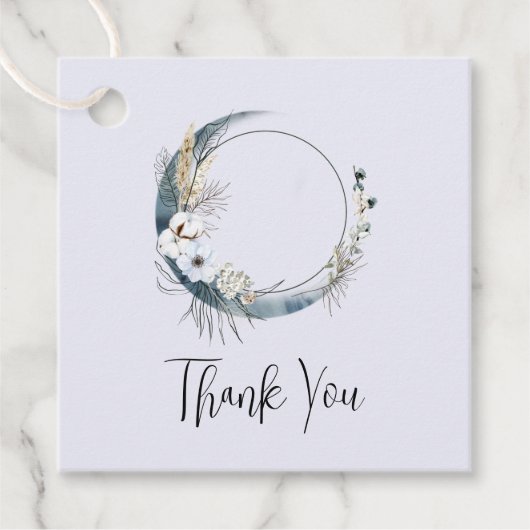 白い花と青い三日月ありがとう フェイバータグ (正面)