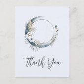 白い花と青い三日月ありがとう ポストカード (正面)