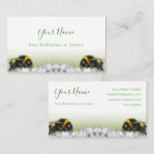 白い花と（昆虫）マルハナバチが白く消える！ 名刺 (正面/裏面)