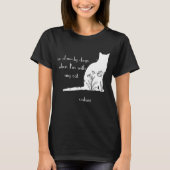 白い花と「猫の日々は幸せ」 Tシャツ (正面)