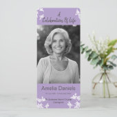 白い花のお祝いのLife Photo Card 招待状 (スタンド正面)