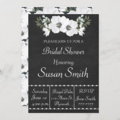 白い花のアネモネーを飾った黒板ウェディングシャワーの招待状 招待状 (正面/裏面)