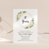 白い花のウェディングアニバーサリー 招待状