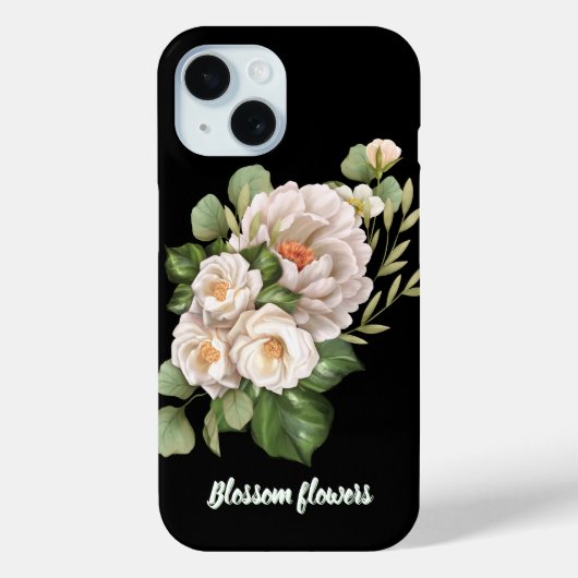 白い花のエレガントなブーケと緑の葉 Case-Mate iPhoneケース (裏面)