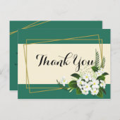 白い花のエレガントな幾何学フレーム ありがとうございます ポストカード (正面/裏面)