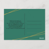 白い花のエレガントな幾何学フレーム ありがとうございます ポストカード (裏面)