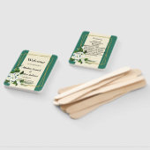 白い花のエレガントな幾何学的なウェディングプログラム枠 ハンドファン (組立なし)