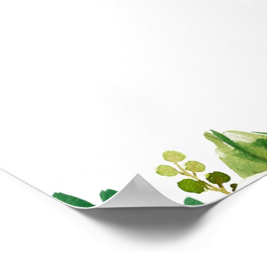 白い花のオレンジ色のカボチャのベイビーシャワーフォトフレーム小道具 ポスター (角)