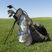 白い花のクラスタ春花の梨の木 ゴルフタオル (グリーン)