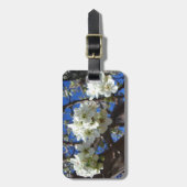 白い花のクラスタ春花の梨の木 ラゲッジタグ (正面縦)