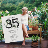 白い花のクリーム 85歳の誕生日パーティー 招待状