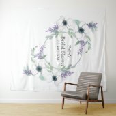 白い花のグリーンウェディングシャワー背景 タペストリー (インサイチュ(横))