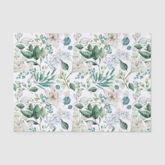 白い花のグリーン性別発表パーティー ウェディング  薄葉紙 (正面)