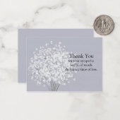 白い花のサンキューカード ノートカード (正面/裏面インサイチュ)