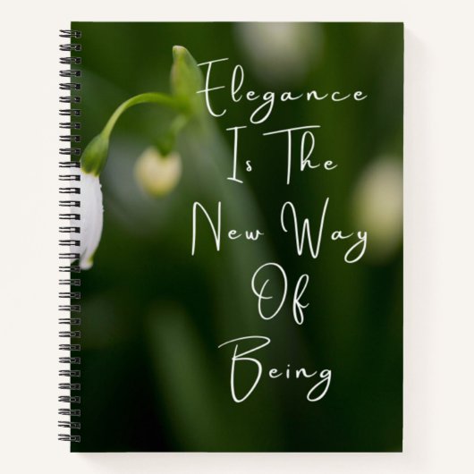 白い花のノートとしてのエレガンスの新しい方法 ノートブック (正面)