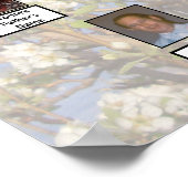 白い花のフォトフレームに載せた二つの家族の家系図 ポスター (角)