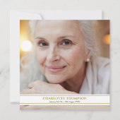 白い花のフローラ写真お祝いの生活 招待状 (裏面)