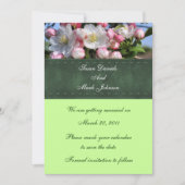 白い花のフローラ結婚が日付を救う 招待状 (正面)