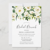 白い花のブライダルシャワー モダンなランチ招待状 招待状 (正面)