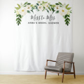 白い花のブライダルシャワーBackdop タペストリー (インサイチュ)