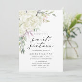 白い花のブーケ スウィートシックスティーン 16歳の誕生日 招待状 (スタンド正面)