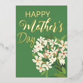 白い花のブーケ / 母の日 箔シーズンカード