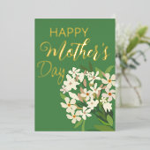 白い花のブーケ / 母の日 箔シーズンカード (立ち正面)