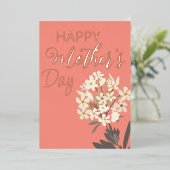 白い花のブーケ / 母の日 箔シーズンカード (立ち正面)