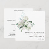 *～* 白い花のブーケ AR15 QR RSVP ウェディング  I 招待状 (正面/裏面)