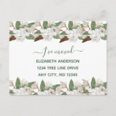 白い花のマグノリア スクリプト 動くお知らせ 案内ポストカード (正面)