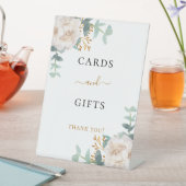 白い花のユーカリのカード ギフト サイン (インサイチュ)