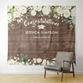 白い花のユーカリ写真撮影用背景 タペストリー (インサイチュ(横))