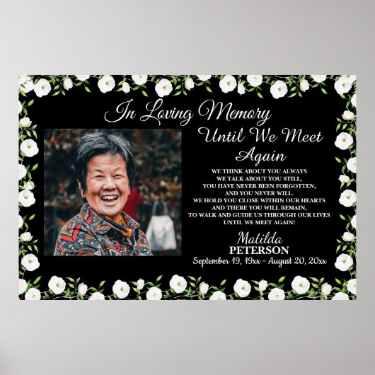 白い花のライフセレブレーション ポスター (正面)