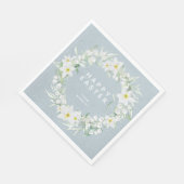 白い花のリースパーティーの春の花 スタンダードランチョンナプキン (角)