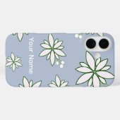 白い花のルリマツリ柄のスマホケース Case-Mate iPhoneケース (裏面 (横))