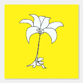 白い花のレモンイエロー 壁紙 (正面)