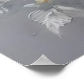 白い花の上に黒と白の蝶 ポスター (角)