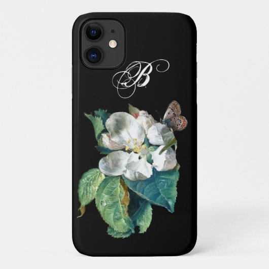 白い花の上の蝶, MONOGRAMフローラ Case-Mate iPhoneケース (裏面)