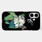 白い花の上の蝶, MONOGRAMフローラ Case-Mate iPhoneケース (裏面 (横))