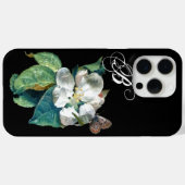 白い花の上の蝶, MONOGRAMフローラ Case-Mate iPhoneケース (裏面 (横))